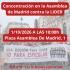 Concentración contra la aprobación de la ley LIDER, que mañana se debate en la Asamblea de Madrid